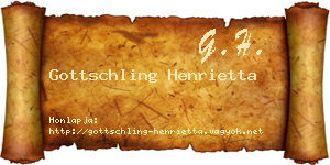 Gottschling Henrietta névjegykártya